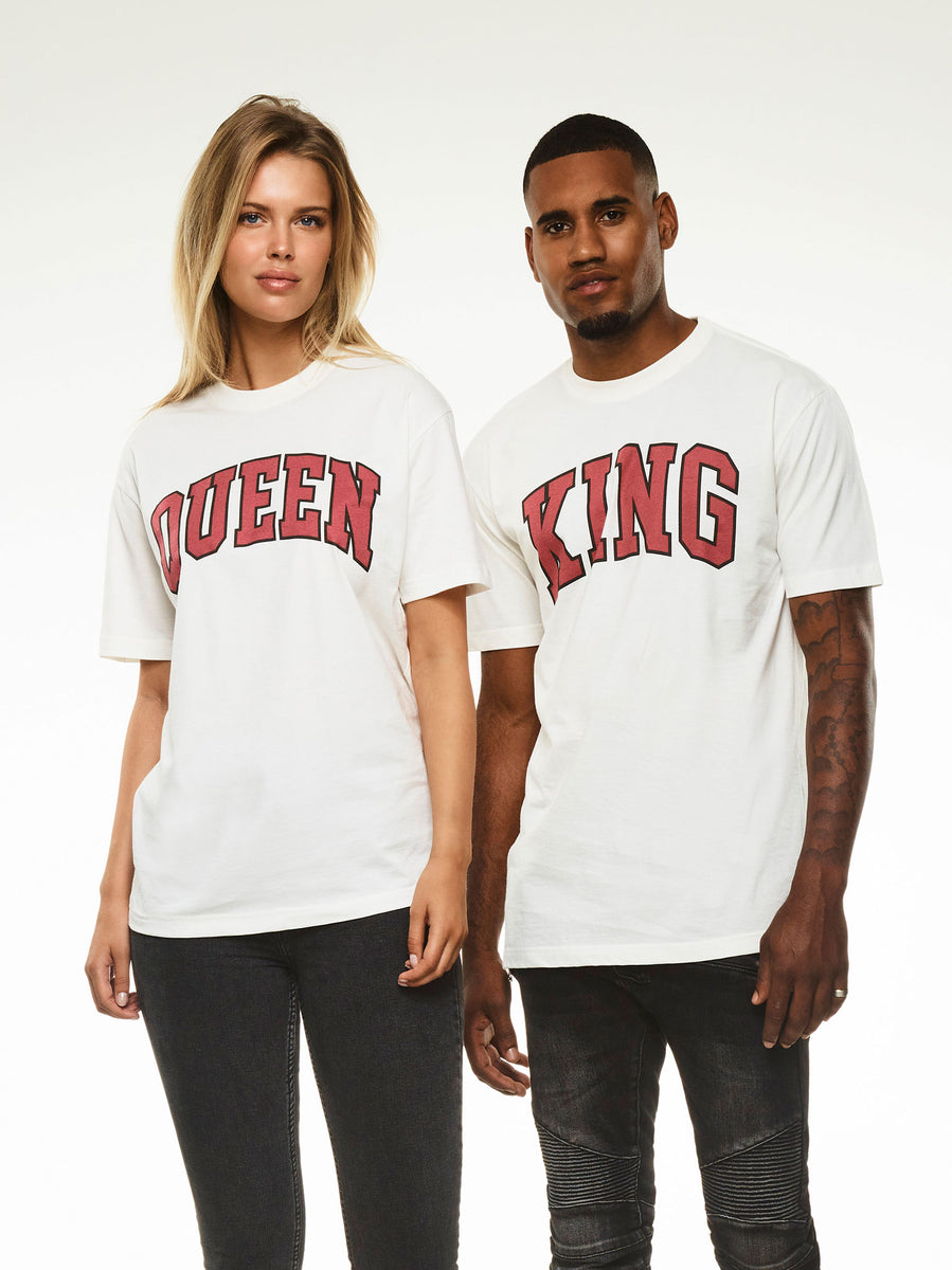 2er King And Queen Varsity Red T Shirt Paket Hamburger Hänger 